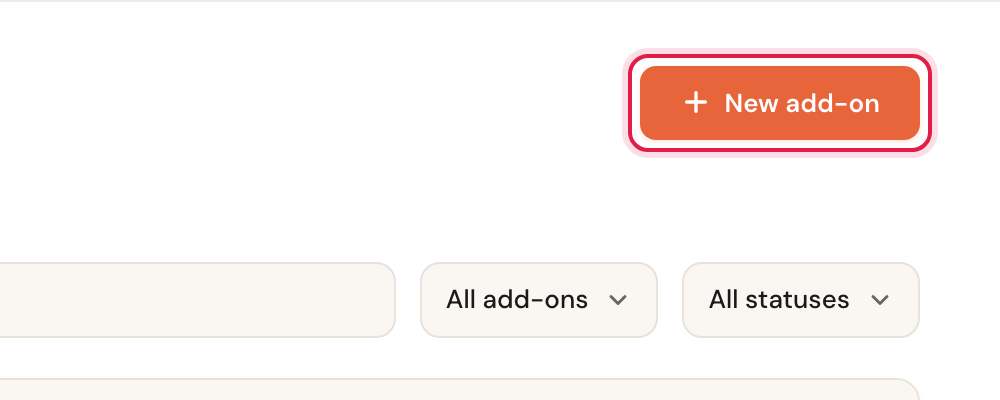The New add-on button at the top right of the overview.