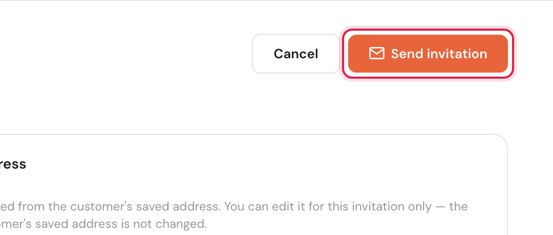 The Cancel and Send invitation buttons at the top right.