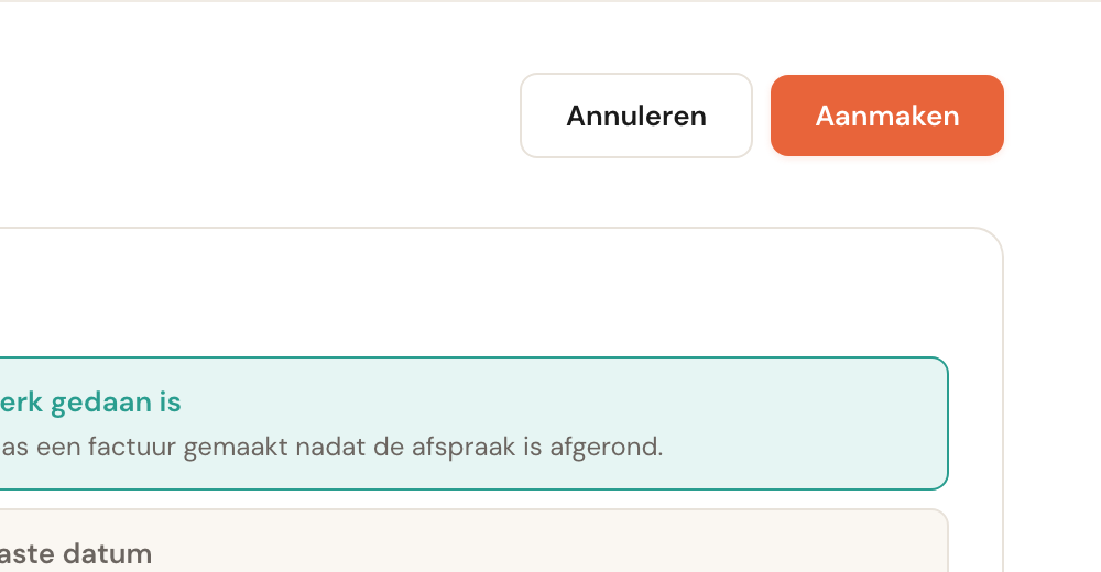 De knop Nieuw abonnement rechtsboven het overzicht.