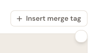 The opened Insert merge tag menu with a list of variables.