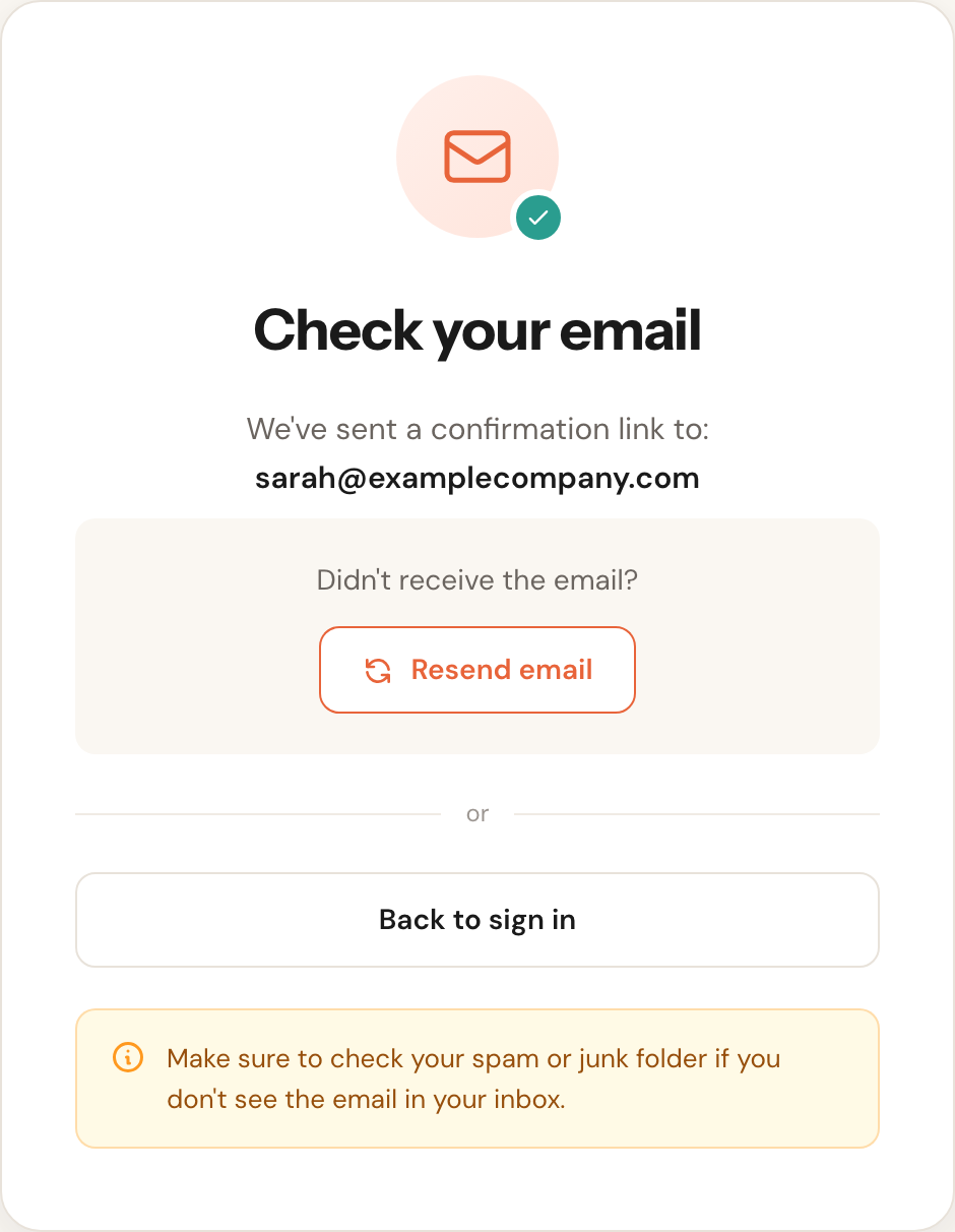 We send a confirmation link to your email address.