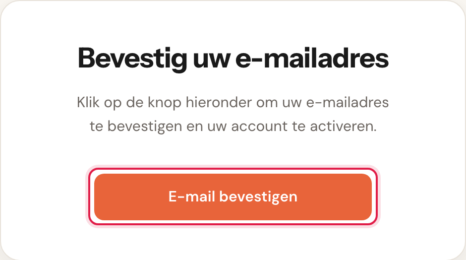 De pagina Bevestig uw e-mailadres met de knop E-mail bevestigen gemarkeerd.