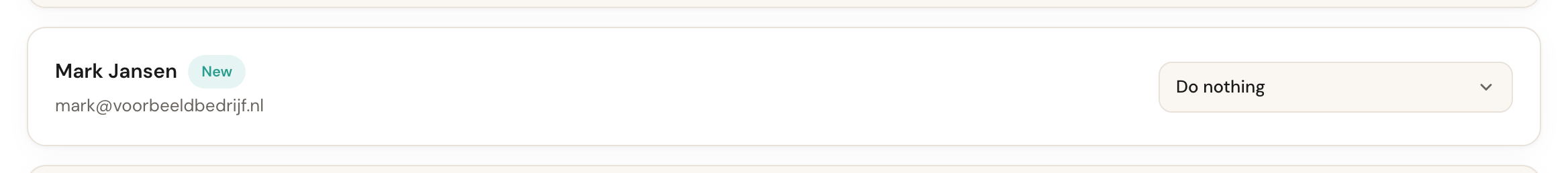 A row with the New status and the Do nothing dropdown.