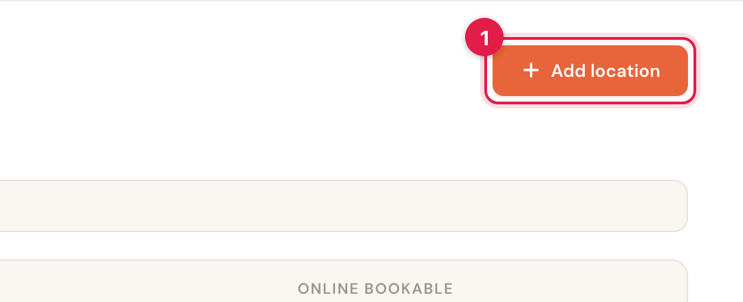The Add location button at the top right of the page.