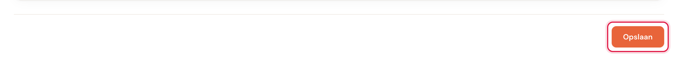 De knop Opslaan rechtsonder op de pagina, gemarkeerd.