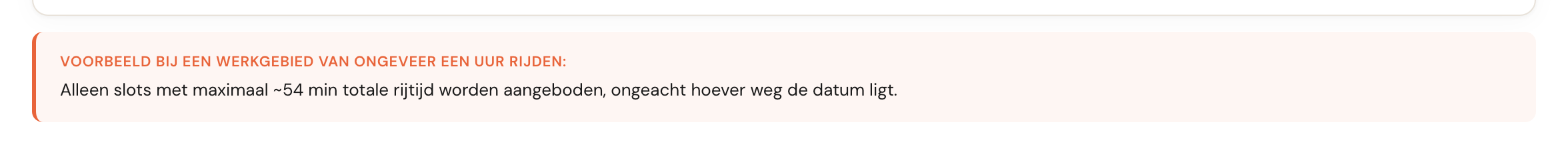 Voorbeeld met geleidelijk filteren uit: overal maximaal ~54 minuten.